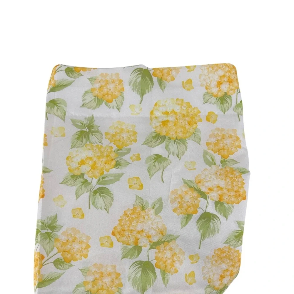 Ambesonne Yellow Hydrangea Floral Window Curtains 2 Panel Set 56x95 Microfiber